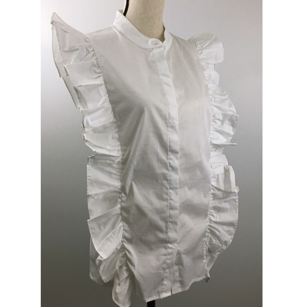 NWT White Ruffle Blouse